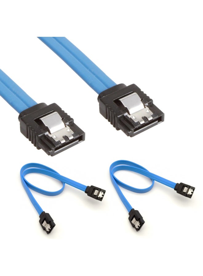 كابل SATA III، كابل بيانات HDD SDD مستقيم بسرعة 6 جيجابت في الثانية، كابل SATA 3.0 لمحرك الأقراص الصلبة SATA HDD، SSD، محرك الأقراص المضغوطة، ناسخ الأقراص المضغوطة، 15.75 بوصة، أزرق، مستقيم - Image 1